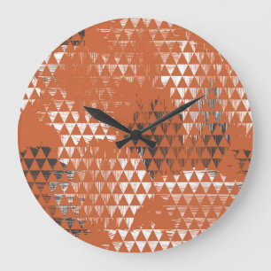 Nahtlose Dreiecke: Orange Hintergrund Große Wanduhr