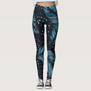 Nahtlose dunkle Federstruktur, abstrakt Vintag. Leggings