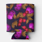 Nahtlose dunkle Pflaumenfrüchte lila Beeren Kirsch Dosenkühler (Rückseite)