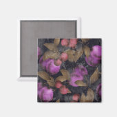 Nahtlose dunkle Pflaumenfrüchte lila Beeren Kirsch Magnet (Vorderseite/Rückseite)