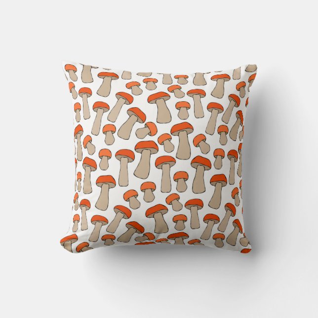 Nahtlose Endless Red oder Orange Aspen Mushrooms P Kissen (Vorderseite)