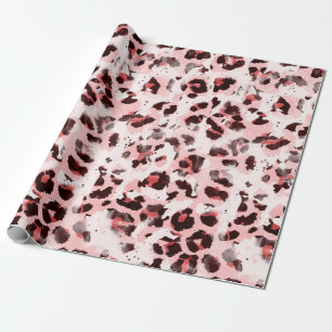 Nahtlose, endlose Hand gezogene Wasserfarbenleopar Geschenkpapier