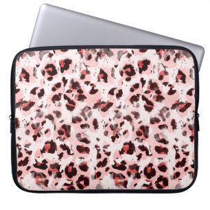 Nahtlose, endlose Hand gezogene Wasserfarbenleopar Laptopschutzhülle