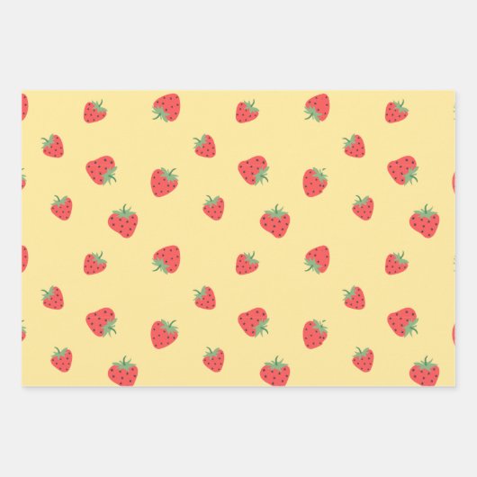 Nahtlose Erdbeere Geschenkpapier Set (Vorderseite 3)