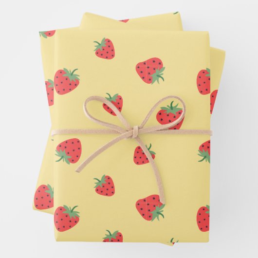 Nahtlose Erdbeere Geschenkpapier Set (Beispiel)