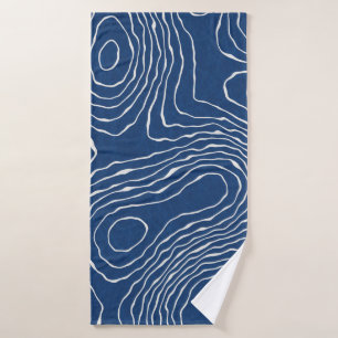 Nahtlose Erdlinie topographische Karte Bio Patter Badehandtuch
