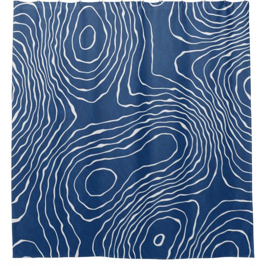 Nahtlose Erdlinie topographische Karte Bio Patter Duschvorhang (Vorderseite)