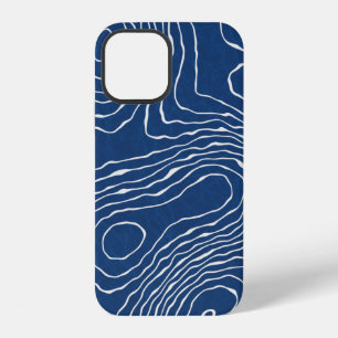 Nahtlose Erdlinie topographische Karte Bio Patter iPhone 12 Hülle