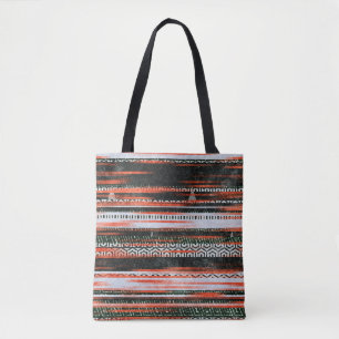 Nahtlose ethnische Stammesmuster Streifen Teppich Tasche