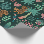 Nahtlose exotische Dschungelmuster Geschenkpapier (Ecke)