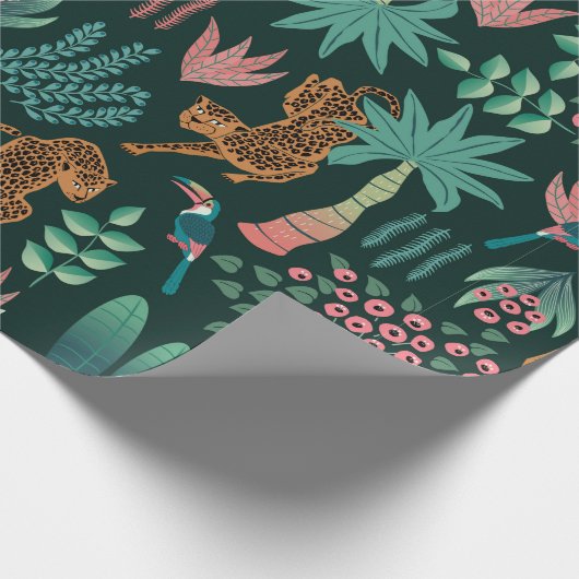 Nahtlose exotische Dschungelmuster Geschenkpapier (Ecke)