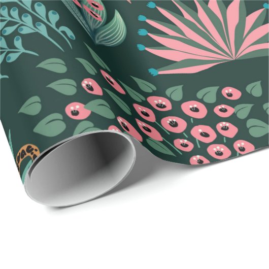 Nahtlose exotische Dschungelmuster Geschenkpapier (Rolleneckpunkt)