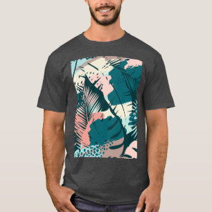 Nahtlose exotische Muster mit tropischen Pflanze 1 T-Shirt