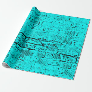 Nahtlose Farb-Grunge Türkis. Halftone-Elemente Geschenkpapier