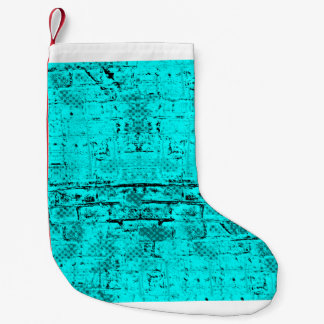 Nahtlose Farb-Grunge Türkis. Halftone-Elemente Kleiner Weihnachtsstrumpf