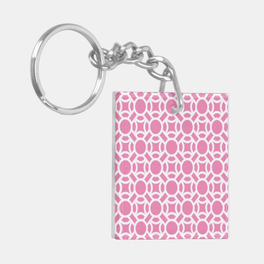 Nahtlose Farbe des weißen Musters, Untergrundfarbe Schlüsselanhänger (Vorderseite links)