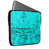 Nahtlose Farbe grunge türkis. Halftone-Elemente Laptopschutzhülle (Vorne Rechts)