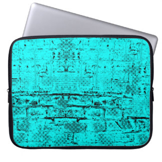Nahtlose Farbe grunge türkis. Halftone-Elemente Laptopschutzhülle