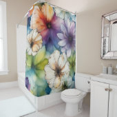 Nahtlose farbenfrohe Blume im Wasser Duschvorhang (Beispiel)