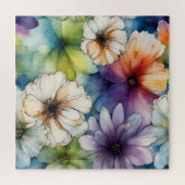 Nahtlose farbenfrohe Blume im Wasser Puzzle (Horizontal)