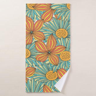 Nahtlose farbenfrohe Blumenmuster Badehandtuch