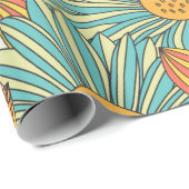 Nahtlose farbenfrohe Blumenmuster Geschenkpapier (Rolleneckpunkt)