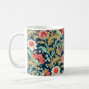 Nahtlose farbenfrohe Blumenmuster im Volksstil Kaffeetasse