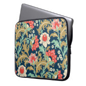 Nahtlose farbenfrohe Blumenmuster im Volksstil Laptopschutzhülle (Vorderseite Links)