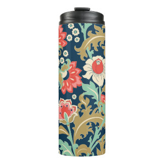 Nahtlose farbenfrohe Blumenmuster im Volksstil Thermosbecher