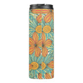 Nahtlose farbenfrohe Blumenmuster Thermosbecher (Rückseite)