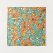 Nahtlose farbenfrohe Blumenmuster Wandteppich (Vorderseite (Horizontal))