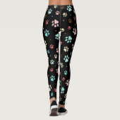 Nahtlose farbenfrohe kleine Hundebahnen Leggings (Rückseite)