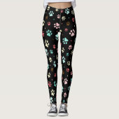 Nahtlose farbenfrohe kleine Hundebahnen Leggings (Vorderseite)