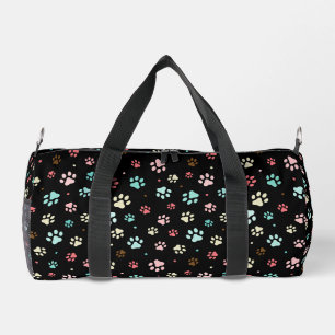 Nahtlose farbenfrohe kleine Hundebahnen schwarz Duffle Bag