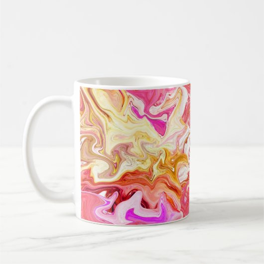 Nahtlose, farbenfrohe Marmorstruktur, abstraktes M Kaffeetasse (Links)