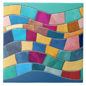 Nahtlose farbenfrohe Mosaikwelle Fliese (Vorderseite)