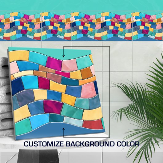 Nahtlose farbenfrohe Mosaikwelle Fliese