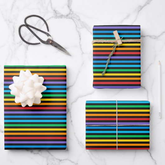 Nahtlose farbenfrohe Regenbogenmuster Geschenkpapier Set (Vorderseite)