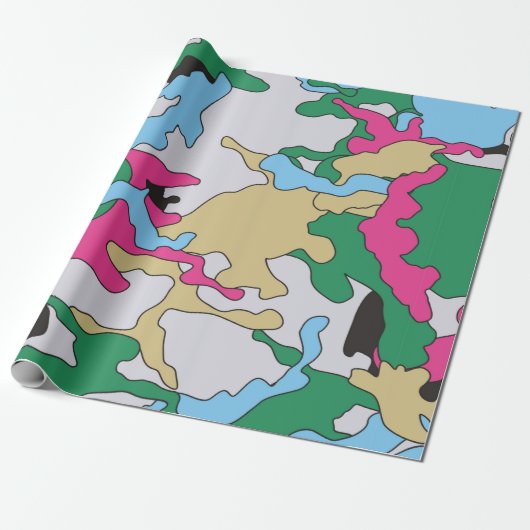 Nahtlose farbenfrohe Tarnung Hintergrundmuster. C Geschenkpapier (Ungerollt)