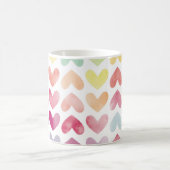 Nahtlose farbenfrohe Wasserfarbe bemalten Herzen p Kaffeetasse (Mittel)