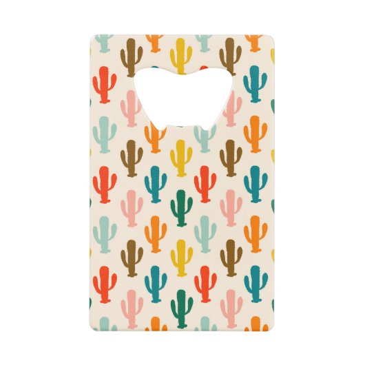 Nahtlose farbige Kakteen Geldbeutel Flaschenöffner (Vorderseite)