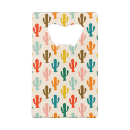 Nahtlose farbige Kakteen Geldbeutel Flaschenöffner