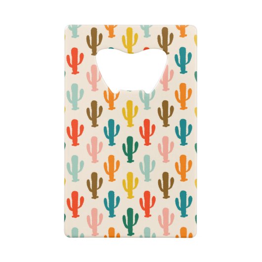 Nahtlose farbige Kakteen Geldbeutel Flaschenöffner (Rückseite)