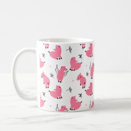 Nahtlose Ferkelfliege Kaffeetasse (Links)