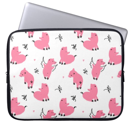 Nahtlose Ferkelfliege Laptopschutzhülle (Vorderseite)