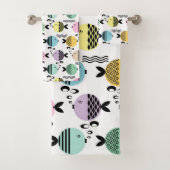 Nahtlose Fische abstrakte Skandinavien Badhandtuch Set (Insitu)