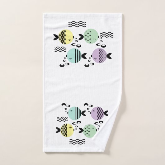 Nahtlose Fische abstrakte Skandinavien Badhandtuch Set (Handtuch)