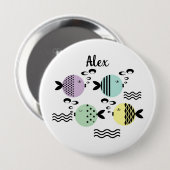 Nahtlose Fische abstrakte Skandinavien Button (Vorne & Hinten)