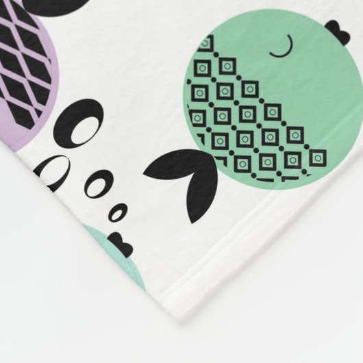 Nahtlose Fische abstrakte Skandinavien Fleecedecke (Ecke)