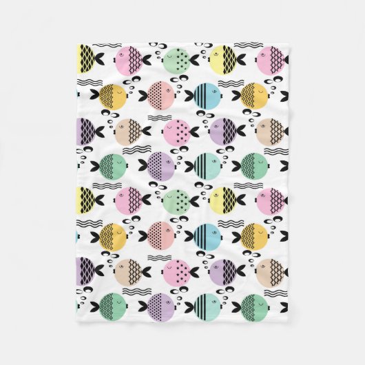 Nahtlose Fische abstrakte Skandinavien Fleecedecke (Vorderseite)